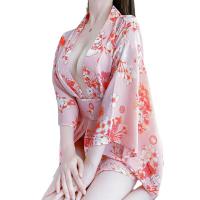 Plus Size Japanese Kimono Print Sexy Robe - Deep V Seductive Sleepwear & Lingerie for Women thumbnail