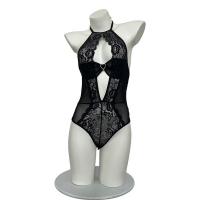Plus Size Lace Bodysuit Sleepwear Set - Sexy and Shameless Uniform Pure Temptation Matching Lingerie Outfit for Women thumbnail