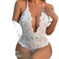 Plus Size Lace Open-Crotch Backless Bodysuit for Women - Sexy Slimming All-in-One Lingerie Wholesale thumbnail