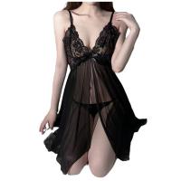 Plus Size Lace Sleep Dress for Women - Sexy Sheer Mermaid Style Satin Nightgown with Adjustable Straps thumbnail