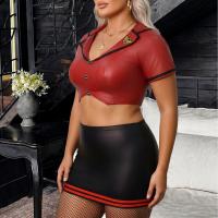Plus Size PU Flight Attendant Costume Set - Sexy Role Play Outfit for Cosplay, Nightclub & Themed Parties thumbnail