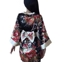 Plus Size Seductive Geisha Lingerie Set - Japanese Kimono-Inspired Low-Neck Erotic Costume for Women thumbnail