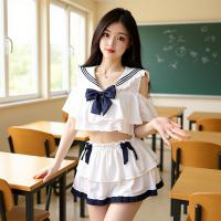Plus Size Seductive Sailor Style Lingerie Set – Pure & Tempting JK Uniform with Sheer Soft Girl Outfit thumbnail