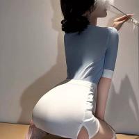 Plus Size Sexy Air Hostess Costume - OL Secretary Role Play Skirt Set, Busty Pure & Tempting Lingerie Sleepwear thumbnail