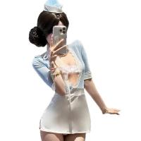 Plus Size Sexy Air Hostess Costume - OL Secretary Role Play Skirt Set, Busty Pure & Tempting Lingerie Sleepwear thumbnail