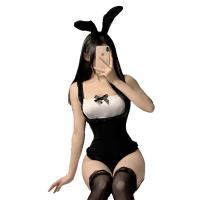 Plus Size Sexy Bunny Costume for Women - Midnight Temptation Maid Outfit, No-Remove Lingerie Set for Small Bust thumbnail