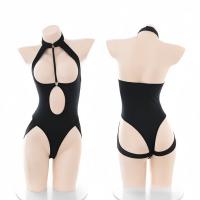 Plus Size Sexy Lace Bodysuit for Women - Strappy Open-Crotch Cut-Out Halter One-Piece Outfit thumbnail