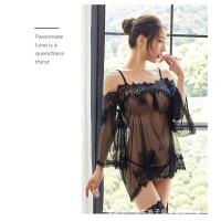 Plus Size Sexy Lace Sleepwear Set - Sheer Transparent Bedroom Lingerie for Curvy Women thumbnail