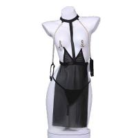 Plus Size Sexy Lingerie Set - Sheer Transparent BDSM-Themed Erotic Outfit with Peekaboo Bust Design thumbnail