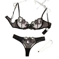 Luxury Plus Size Sexy Lingerie Set for Women – Elegant Europe and America-Inspired Bra & Panty Collection thumbnail