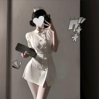 Plus Size Sexy Nurse Costume Set - Seductive No-Remove Sleepwear Skirt with Ties, Pure & Tempting Lingerie thumbnail