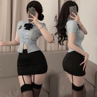 Plus Size Sexy Police Uniform Costume for Women - Role Play Outfit with Skirt & Blouse Set thumbnail
