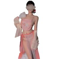 Plus Size Vintage Chinese Lingerie Set - Embroidered Hanfu Bodice & Cheongsam-Inspired Seductive Costume thumbnail