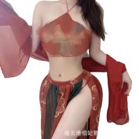 Plus Size Vintage Chinese Lingerie Set - Embroidered Hanfu-Style Doudou & Cheongsam for Role Play & Sensual Wear thumbnail