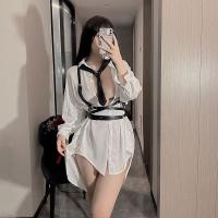 Genuine Punk Leather Bondage Lingerie Set – Edgy Fetish Harness & Strappy Seductive Outfit for Adults thumbnail