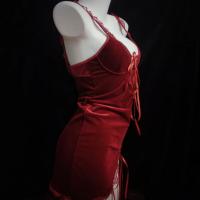 Pure & Alluring Chinese New Year Lingerie Set - Red Hot Holiday Bodycon Dress with Matching Sleepwear thumbnail