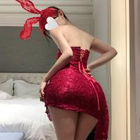 Pure & Alluring Lace Bandage Mesh Corset Dress - Sheer Bodycon Mini Skirt for Women, Sexy Modest Style thumbnail