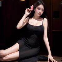 Pure & Alluring Lace Sleep Dress - Sheer Sexy Slip Dress with High Slit, Sensual Lounge Wear for Women thumbnail