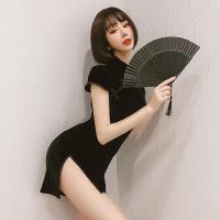 Pure & Alluring Modern Qipao Lingerie Dress - Vintage Chinese-Inspired Side-Slit Bodycon Mini Dress for Women thumbnail
