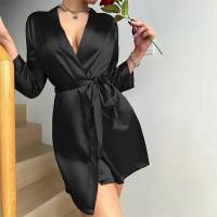 Pure Color Sexy Summer Sleep Dress for Women – Lightweight Breathable Ice Silk Robe & Loungewear Set thumbnail