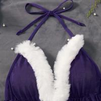 Pure & Playful Bunny Girl Lingerie Set - Sexy Velvet Two-Piece Roleplay Outfit with Halter Neck Top thumbnail
