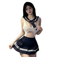 Pure & Playful College Uniform Lingerie Set – Busty-Enhancing JK Style with Sheer Lace, Roleplay Ready thumbnail