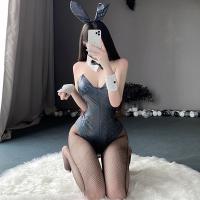 Pure & Playful Lingerie Bodysuit - Busty-Looking Open-Crotch Bunny Costume for Bedroom Fun thumbnail