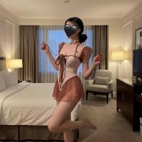 Pure & Playful Lingerie Set - Cute Student-Style Open-Crotch Bodysuit with Hook Closure, No-Remove Sleepwear thumbnail