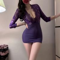 Pure & Playful Lingerie Set - Seductive Secretary Costume with Sexy Sleepwear for Couples thumbnail