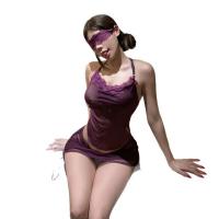 Pure & Playful Lingerie Set - Seductive Secretary Style Sleepwear with Bodycon Skirt for Women thumbnail