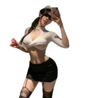 Pure & Playful Lingerie Set - Seductive Sheer Secretary Style Sleepwear for Women thumbnail