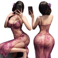 Pure & Playful Lingerie Set – Seductive Silk Sleepwear, Naughty Uniform Style Erotic Outfit for Women thumbnail