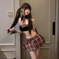 Pure & Playful Lingerie Set - Sensual JK Skirt Outfit with Pleated Mini Skirt & Matching Top, Sexy Schoolgirl Style thumbnail