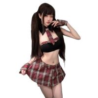 Pure & Playful Lingerie Set - Sensual JK Skirt Outfit with Pleated Mini Skirt & Matching Top, Sexy Schoolgirl Style thumbnail