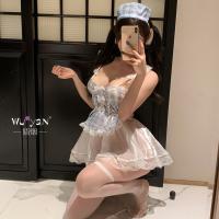 Pure & Playful Lingerie Set - Sexy Maid-Themed Sleepwear for Women, Seductive Nightgown & Matching Bralette thumbnail
