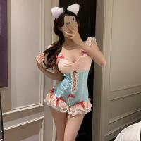Pure & Playful Sheer Lingerie Bodysuit for Women – Cute Seductive Open-Crotch Tight One-Piece Outfit thumbnail