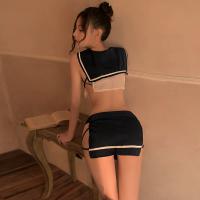 Pure & Seductive JK Uniform Set – Lace Trimmed Camisole Dress, Sheer Stockings & Matching Nightwear Ensemble thumbnail
