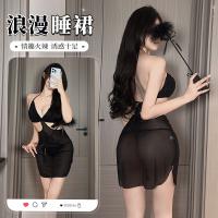 Pure & Seductive Lace Bodysuit Dress - French-Style Cutout Wrap Mini Dress with Neck Tie, No-Remove Set for Women thumbnail