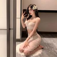Pure & Seductive Lace Bodysuit Dress - Sheer Transparent Lingerie Set for Women, No-Remove Sleepwear Outfit thumbnail