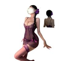 Pure & Seductive Lace Bodysuit - Sexy Matching Sleepwear Set for Women, Romantic Lingerie Outfit thumbnail
