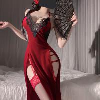 Pure & Seductive Lingerie Set – Modest-Chic Qipao Style Sleepwear for Intimate Moments thumbnail