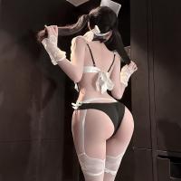 Pure & Seductive Lingerie Set - Modest Yet Sexy Bunny Girl Sleepwear with Open-Crotch Design, No-Remove Style thumbnail