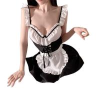 Pure & Seductive Maid Costume Set - Sexy Lingerie Dress with Backless Design, Sweet Cute Uniform for Cosplay thumbnail