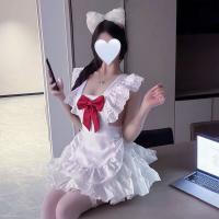 Pure & Sexy Cosplay Maid Costume - Bow Backless Pleated Dress Couple Date Outfit Set thumbnail