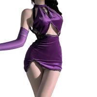 Pure Temptation Dark Fantasy Lingerie - Velvet Cosplay Sleep Dress for Role Play & Sensual Outfits thumbnail