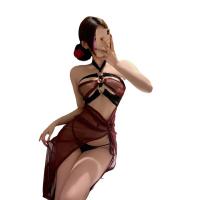 Pure Temptation Lace Bondage Nightwear Set – Sheer Seductive Uniform Sleepwear for Women thumbnail