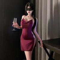 Pure Temptation Lace Sleep Dress - Sexy Backless Nightgown with Halter Neck for Women, Seductive Lingerie Set thumbnail