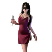 Pure Temptation Lace Sleep Dress - Sexy Backless Nightgown with Halter Neck for Women, Seductive Lingerie Set thumbnail