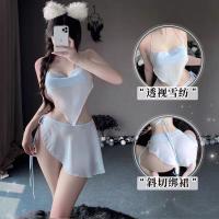 Pure Temptation Lingerie Set - Sexy Backless Bodysuit with Detachable Belly Band, Seductive Eat-Ready Outfit thumbnail