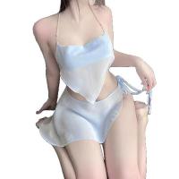 Pure Temptation Lingerie Set - Sexy Backless Bodysuit with Detachable Belly Band, Seductive Eat-Ready Outfit thumbnail